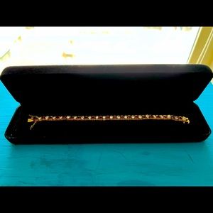 Burgundy and gold Cubic zirconia bracelet